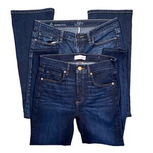 LOFT Slim Fit Boot Cut Denim Jeans 2 Pair Bundle Womens Size 6 28"